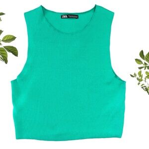 Zara emerald crop tank top size Medium NEW